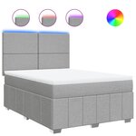 vidaXL Sommier à lattes de lit avec matelas Gris clair 140x190cm Tissu