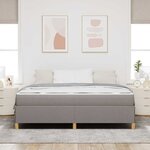 vidaXL Lit à ressorts avec matelas Taupe et blanc 180 x 200 cm tissu