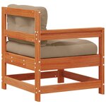 vidaXL Canapé d'angle de jardin Bois de pin massif Brun cire