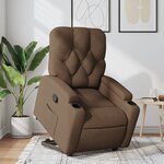 vidaXL Fauteuil inclinable Marron Tissu