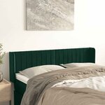 vidaXL Tête de lit avec oreilles Vert foncé 147x16x78/88 cm Velours