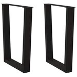 vidaXL Pieds de table à manger en V 2 pièces Noir 60 x (72-73 3) cm Acier