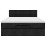 vidaXL Lit ottoman avec matelas noir 140x190 cm tissu