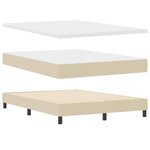 vidaXL Lit à ressorts avec tête de lit Crème 140 x 190 cm tissu