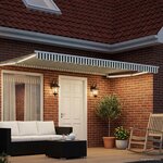 vidaXL Auvent rétractable électrique Vert et blanc 4 × 3 m
