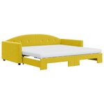 vidaXL Lit de jour avec gigogne et matelas jaune 100x200 cm velours