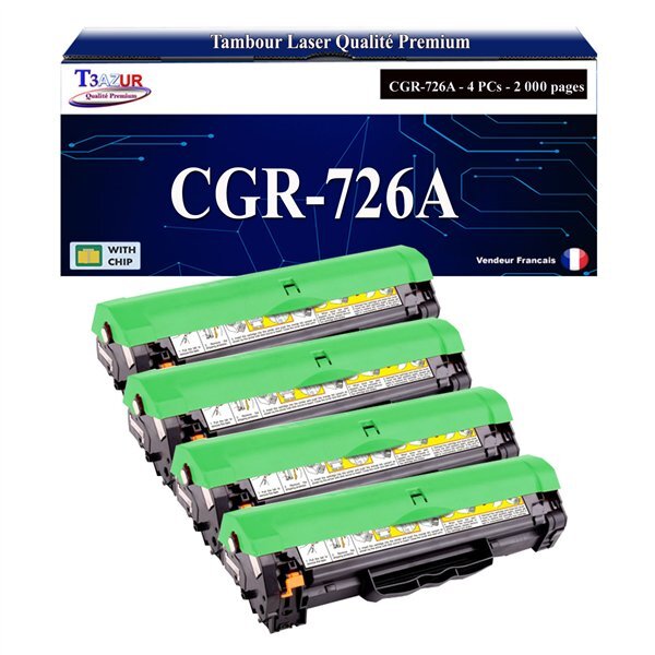 T3AZUR - 4x Toners compatibles avec Canon 726 (3483B002) pour Canon LBP-6200D  LBP-6230DW Noir - 2 100p
