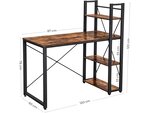 Bureau informatique "saly" - 120 x 60 x 120 cm - brun rustique/noir