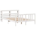 vidaXL Cadre de lit avec tête de lit blanc 160x200 cm bois pin massif