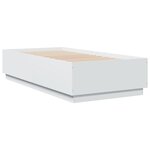 vidaXL Cadre de lit avec LED sans matelas blanc 90x190 cm