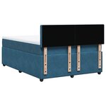 vidaXL Sommier à lattes de lit et matelas bleu 140x200 cm velours