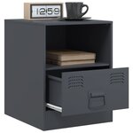 vidaXL Tables de chevet 2 Pièces anthracite 34 5x39x44 cm acier