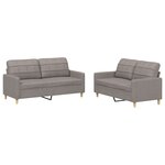 vidaXL Ensemble de canapés 2 Pièces avec coussins Taupe Tissu