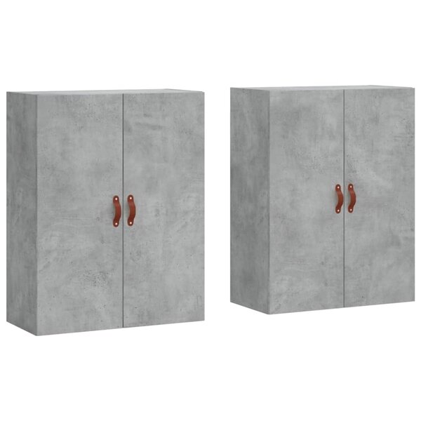 vidaXL Armoires murales 2 Pièces gris béton 69 5x34x90 cm