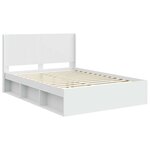 vidaXL Cadre de lit avec rangement et tête de lit Blanc 120 x 190 cm