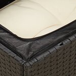 vidaXL Canapé de jardin avec coussins 3 places noir résine tressée