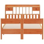vidaXL Lit bibliothèque sans matelas cire marron 135x190 cm pin massif