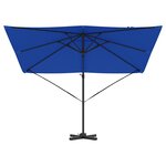 vidaXL Parasol Roma Bleu 286 x 285 x 265 cm Polyester  Aluminium