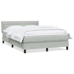 vidaXL Sommier à lattes de lit et matelas gris clair 160x220cm velours