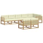 vidaXL Ensemble de canapés d'extérieur 6 pc Blanc et crème Polyester