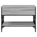 vidaXL Table basse sonoma gris 70x50x50 cm bois d'ingénierie et métal