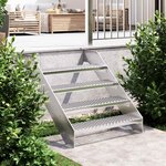 vidaXL Escalier en caillebotis 80x24x7 cm acier galvanisé