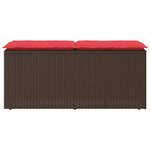 vidaXL Banc de jardin avec coussin marron 110x40x44 cm résine tressée