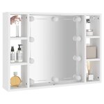 vidaXL Armoire à miroir avec LED Blanc 76x15x55 cm