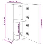 vidaXL Meuble TV mural avec lumières LED chêne marron 40 5x35x80 cm