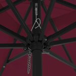 vidaXL Parasol de jardin Rouge  Noir 295 x 295 x 245 cm