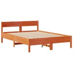 vidaXL Lit bibliothèque sans matelas cire marron 120x190cm pin massif