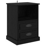 vidaXL Cabinet de chevet avec tiroir 2 Pièces Chêne noir 36 x 43 x 60 cm
