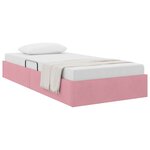vidaXL Cadre de lit ottoman avec stockage Rose 90 x 200 cm Velours