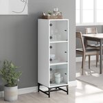 vidaXL Buffet avec portes en verre blanc 35x37x120 cm