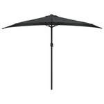 vidaXL Parasol de balcon et mât en aluminium Anthracite 300x155cm Demi