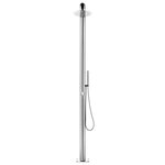 vidaXL Douche de jardin avec base marron 230 cm Acier inoxydable