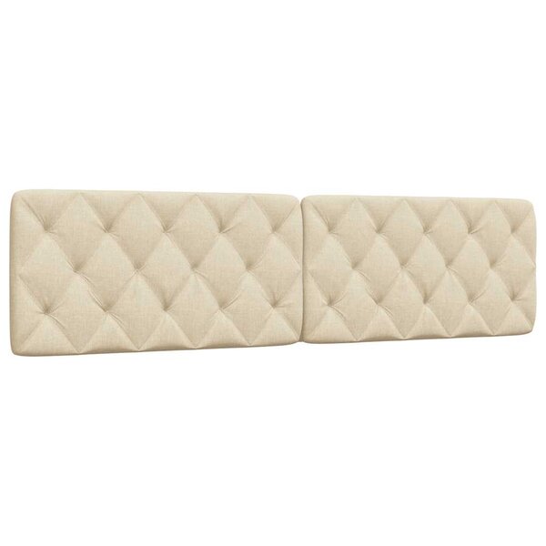 vidaXL Coussin de tête de lit crème 200 cm tissu