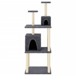 vidaXL Arbre à chat avec griffoirs en sisal Gris foncé 167 cm