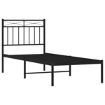 vidaXL Cadre de lit métal sans matelas avec tête de lit noir 80x200 cm