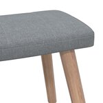 vidaXL Chaise de relaxation avec tabouret Gris clair Tissu