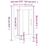 vidaXL Buffet Sonoma gris 34 5x34x90 cm Bois d'ingénierie