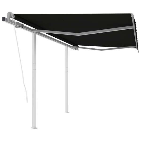 vidaXL Auvent rétractable automatique et poteaux 3 5x2 5 m Anthracite