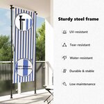 vidaXL Store roulant d'extérieur bleu et blanc 100x270 cm tissu acier