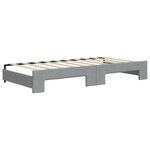 vidaXL Lit de jour avec lit gigogne gris clair 100x190 cm tissu