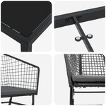 vidaXL Ensemble de salle à manger de jardin de 9 pièces avec coussins en poly rattan noir