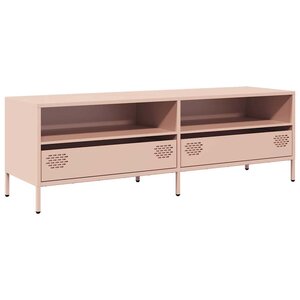 vidaXL Meuble TV rose 135x39x43 5 cm acier laminé à froid