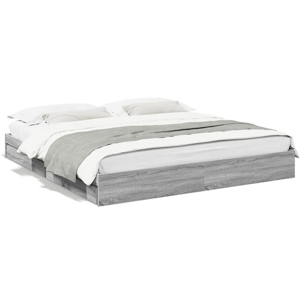 vidaXL Cadre de lit avec tiroirs sans matelas sonoma gris 180x200 cm