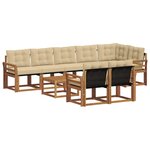 vidaXL Ensemble de canapés d'extérieur 9 pc Naturel et Beige