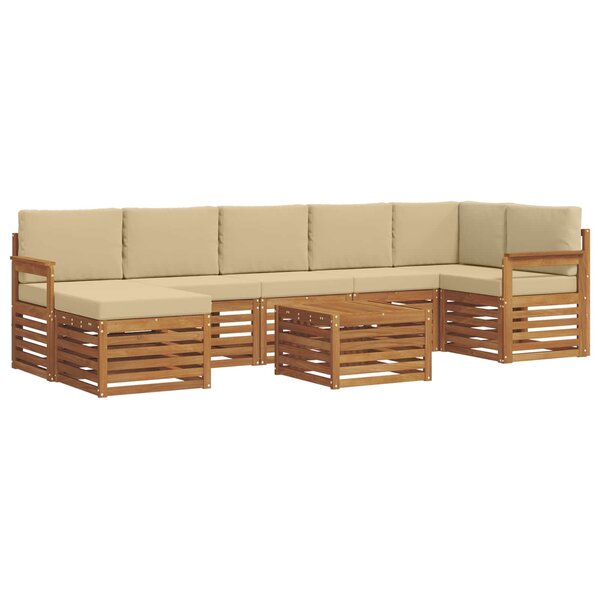 vidaXL Ensemble de canapés d'extérieur 8 Pièces Naturel et Beige