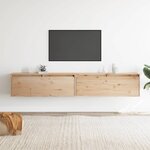 vidaXL Armoires murales 2 Pièces 100x30x35 cm Bois de pin massif